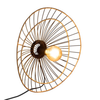 Alternative view of Φωτιστικό τοίχου-απλίκα Alara pakoworld E27 40W χρυσό-μαύρο Φ45x11εκ