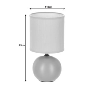 Alternative view of Επιτραπέζιο φωτιστικό PWL-1210 pakoworld Ε14 κεραμικό σε γκρι απόχρωση Φ13x25εκ