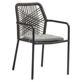 Alternative view of Τραπεζαρία Kliton-Kherson σετ 5τεμ pakoworld αλουμίνιο σε ανθρακί απόχρωση 80x80x74εκ