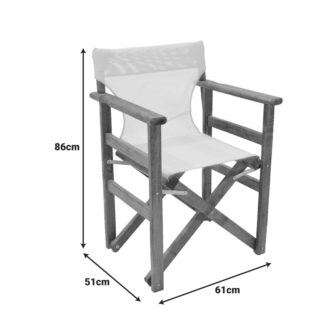 Alternative view of Καρέκλα-πολυθρόνα σκηνοθέτη Retto pakoworld μασίφ ξύλο οξιάς καρυδί-πανί εκρού