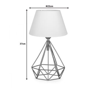 Alternative view of Επιτραπέζιο φωτιστικό PWL-1080 pakoworld Ε27 λευκό-χρυσό 22x22x37εκ