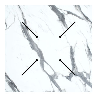 Alternative view of Επιφάνεια τραπεζιού Melody pakoworld HPL λευκό μαρμάρου 70x70εκ πάχους 12mm