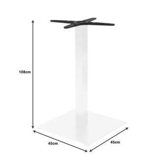 Alternative view of Βάση τραπεζιού bar Stofan pakoworld μεταλλική λευκή-μαύρη 45x45x108εκ