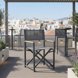 Alternative view of Πολυθρόνα σκηνοθέτη Mabu pakoworld ανθρακί αλουμίνιο 56x48x86εκ