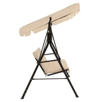 Alternative view of Κούνια κήπου Globo pakoworld μέταλλο μαύρο-ύφασμα μπεζ 170x110x153εκ