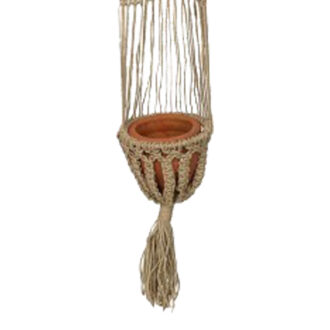 Alternative view of Κρεμαστή γλάστρα Anerial pakoworld φυσικό γιούτα Φ23x135εκ