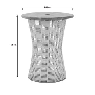 Alternative view of Τραπέζι Lemelo pakoworld μέταλλο-sal wood-γιούτα σε εκρού απόχρωση Φ61x76εκ