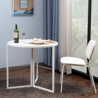 Alternative view of Τραπέζι πτυσσόμενο Talen pakoworld σε λευκή απόχρωση Φ80x74εκ