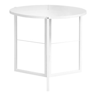 Τραπέζι πτυσσόμενο Talen pakoworld σε λευκή απόχρωση Φ80x74εκ