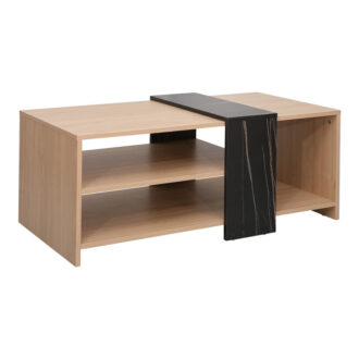 Alternative view of Τραπέζι σαλονιού Cozeto pakoworld σε φυσική απόχρωση με όψη μαρμάρου 100x53x41.5εκ