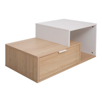 Alternative view of Τραπέζι σαλονιού Vople pakoworld σε φυσική-λευκή απόχρωση 90x50x40εκ