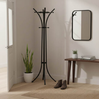 Alternative view of Καλόγερος ρούχων Zensine pakoworld μέταλλο σε μαύρη απόχρωση 51x63x175εκ