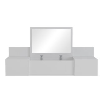 Alternative view of Τουαλέτα κρεβατοκάμαρας Paltar pakoworld επιτοίχια με καθρέπτη σε λευκή απόχρωση 100x39.1x33εκ