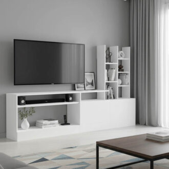 Σύνθετο σαλονιού Seruno pakoworld λευκό 170x25x100εκ