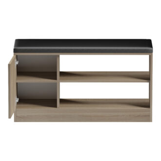 Alternative view of Παπουτσοθήκη-σκαμπό Deboule pakoworld 8 ζευγών σε sonoma-μαύρη απόχρωση 90x30x46εκ