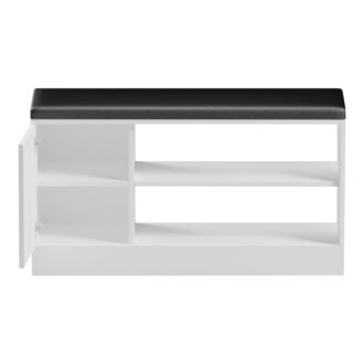 Alternative view of Παπουτσοθήκη-σκαμπό Deboule pakoworld 8 ζευγών σε λευκή-μαύρη απόχρωση 90x30x46εκ