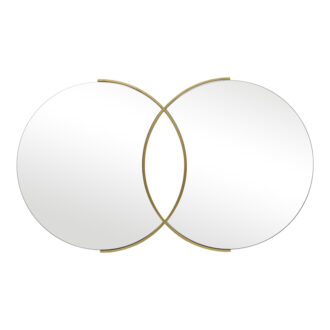 Καθρέπτης διπλός Miryata pakoworld μέταλλο σε χρυσή απόχρωση 105x3x60εκ
