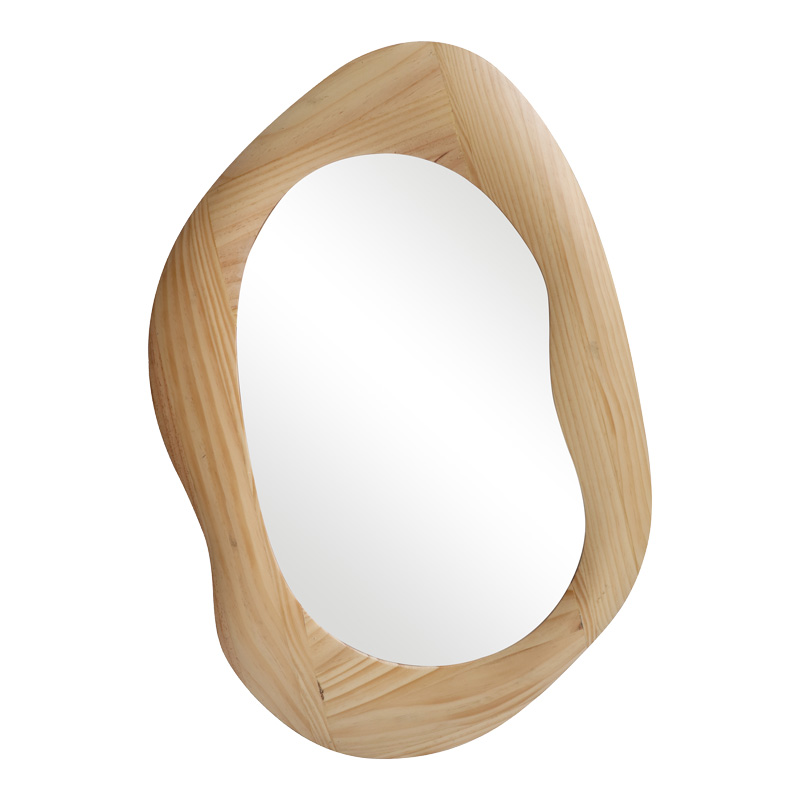 Καθρέπτης οβάλ Enola pakoworld mdf σε φυσική απόχρωση 54x2.5x80εκ