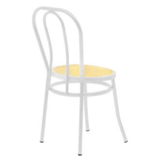 Alternative view of Καρέκλα Βιέννης pakoworld pe rattan μπεζ-μέταλλο λευκό