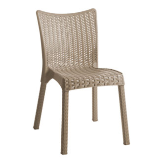 Alternative view of Τραπεζαρία Icon-Confident pakoworld σετ 3τεμ PP σε cappuccino απόχρωση