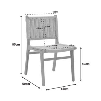 Alternative view of Καρέκλα Julien pakoworld rubberwood φυσικό-έδρα φυσικό σχοινί 61x54x85εκ