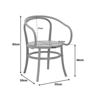 Alternative view of Πολυθρόνα Verfie pakoworld φυσικό ξύλο οξιάς 55x50x83εκ