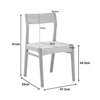 Alternative view of Καρέκλα Karlinda pakoworld ξύλο οξιάς-έδρα σχοινί σε φυσική απόχρωση 47.5x55x81εκ