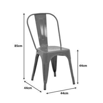 Alternative view of Καρέκλα Utopia pakoworld μέταλλο σε ανθρακί απόχρωση 44x44x85εκ