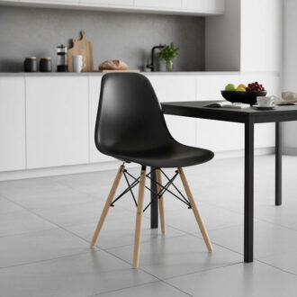 Alternative view of Καρέκλα Julita pakoworld PP μαύρο-φυσικό πόδι 46x50x82εκ