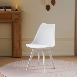 Alternative view of Καρέκλα Gaston I pakoworld PP-PU σε λευκή απόχρωση 48.5x53.5x81.5εκ