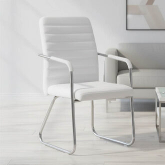 Alternative view of Καρέκλα επισκέπτη Sefine pakoworld λευκό pu-πόδι χρωμίου 53x45x97εκ