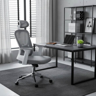 Alternative view of Καρέκλα γραφείου διευθυντή Ignatius pakoworld mesh ανοιχτό γκρι