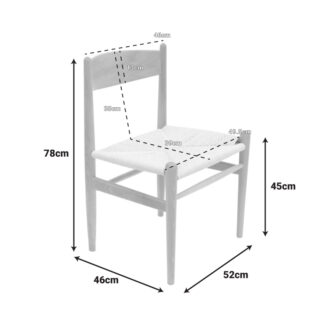 Alternative view of Καρέκλα Conan pakoworld φυσικό ξύλο oξιάς-έδρα φυσικό σχοινί 52x46x78εκ