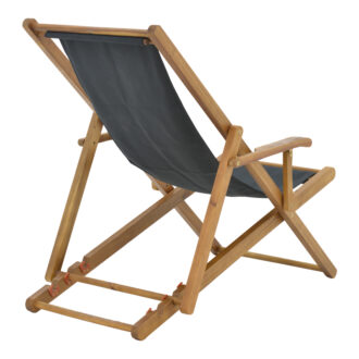 Alternative view of Σεζλόνγκ Xurian pakoworld ξύλο ακακίας φυσικό-πανί pvc μαύρο