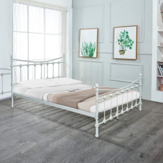 Alternative view of Κρεβάτι Beowulf pakoworld λευκό μεταλλικό 140x190εκ