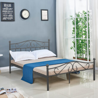 Alternative view of Κρεβάτι Yorick pakoworld μαύρο μεταλλικό 140x190εκ