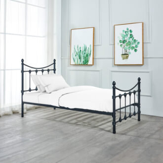 Alternative view of Κρεβάτι Beowulf pakoworld μαύρο μεταλλικό 90x190εκ