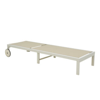 Alternative view of Ξαπλώστρα Mailo pakoworld λευκό αλουμίνιο και textilene σε μπεζ απόχρωση 71x206x30εκ