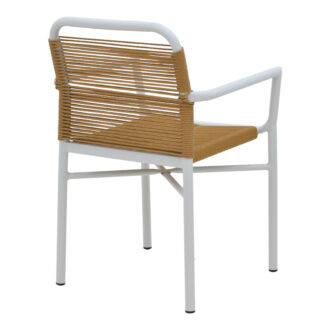 Alternative view of Πολυθρόνα αλουμινίου Clutch pakoworld στοιβαζόμενη λευκός σκελετός-φυσικό rattan 55x56x80εκ