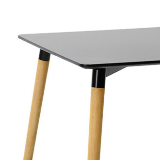 Alternative view of Τραπέζι Natali pakoworld MDF μαύρο-πόδια φυσικό 80x80x76εκ
