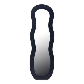 Καθρέπτης Glinde Inart βελούδο σε μαύρη απόχρωση 50x3.3x150εκ