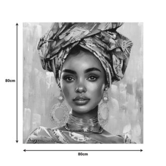 Alternative view of Πίνακας σε καμβά Turban 3D Inart 80x3x80εκ