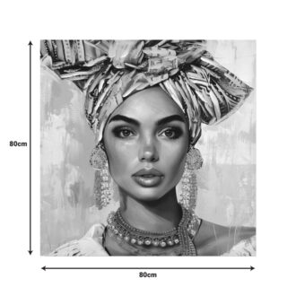 Alternative view of Πίνακας σε καμβά Turban Ι 3D Inart 80x3x80εκ