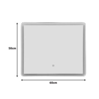 Alternative view of Καθρέπτης Led Quadrou pakoworld pp-αλουμίνιο 60x3x50εκ
