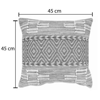 Alternative view of Μαξιλάρι Mitto Inart γιούτα-βαμβάκι σε μπεζ-λευκό απόχρωση 45x45x2εκ