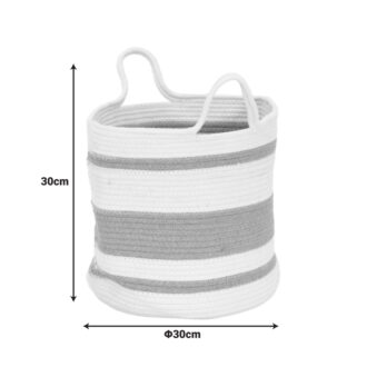 Alternative view of Διακοσμητικό καλάθι Horma Inart βαμβάκι-γιούτα σε μπεζ-καφε απόχρωση Φ30x30εκ