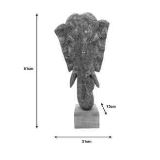 Alternative view of Επιτραπέζιο διακοσμητικό ελέφαντας Zap Inart χρυσό μάνγκο ξύλο 31x13x61εκ