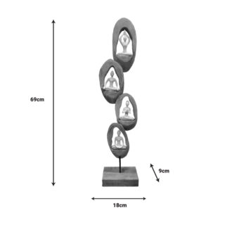 Alternative view of Επιτραπέζιο διακοσμητικό Yove Inart φυσικό μάνγκο ξύλο-μέταλλο 18x9x69εκ