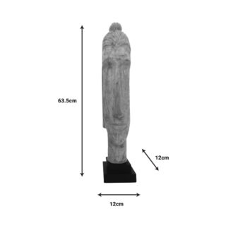 Alternative view of Προτομή βούδας Dran Inart φυσικό μάνγο ξύλο 12x12x63.5εκ