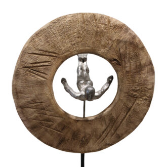 Alternative view of Επιτραπέζιο διακοσμητικό Manny Inart φυσικό μάνγο ξύλο-αλουμίνιο 31x18x50εκ